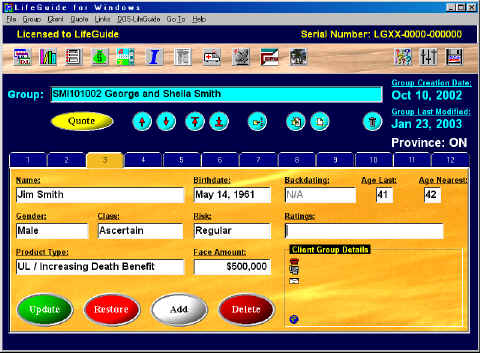 LifeGuide Opening Screen